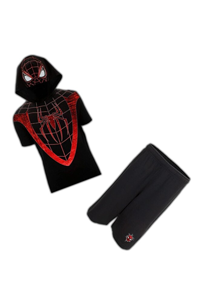 Örümcek Adam Kostüm Kısa Kollu Tshirt Kapşonlu Ve Şortlu Takım Kostüm