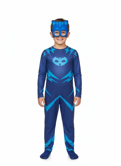 Pj Mask Kostüm Pijamaskeliler Kedi Çocuk Kostüm - Catboy Tulum + Maskeli Set