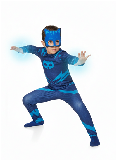 Pj Mask Kostüm Pijamaskeliler Kedi Çocuk Kostüm - Catboy Tulum + Maskeli Set