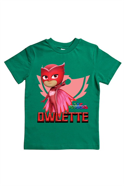 pj maskeliler baskılı pamuklu penye kumaş yazlık çocuk tişört