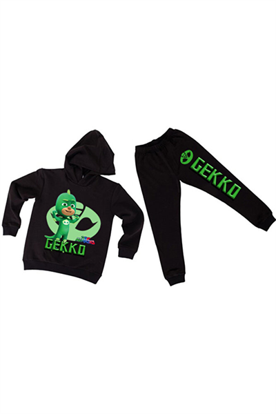 Pj maskeliler Çocuk Eşofman Takımı Pamuklu Kumaş Kapüşonlu Unisex