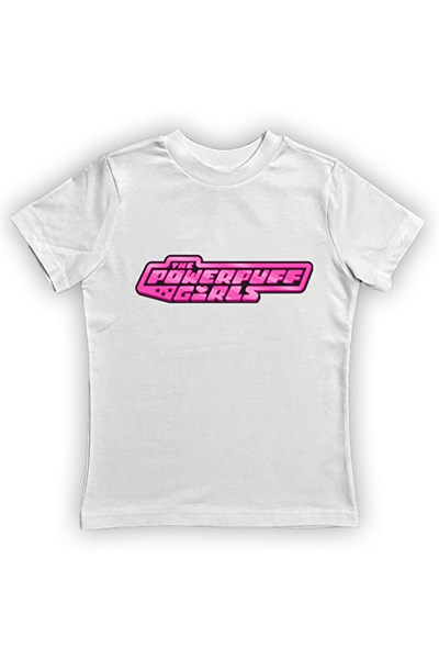 Power Full Girls Baskılı Pamuklu Penye Kumaş Yazlık Çocuk Tişört