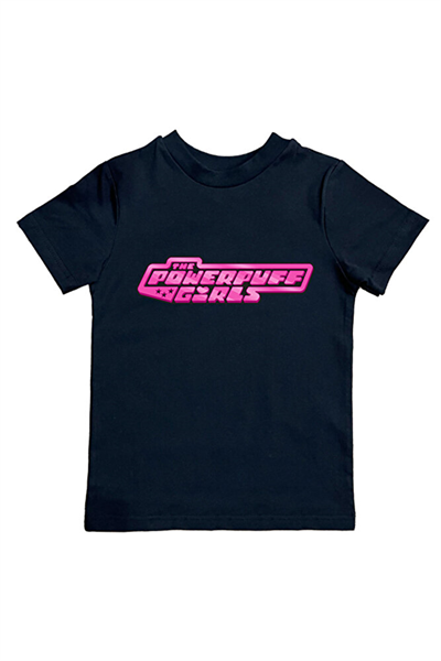 Power Full Girls Baskılı Pamuklu Penye Kumaş Yazlık Çocuk Tişört