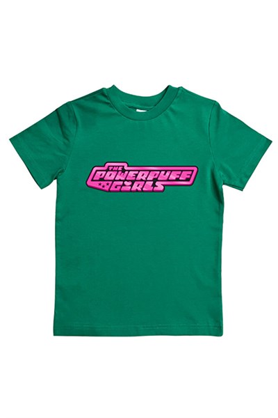 Power Full Girls Baskılı Pamuklu Penye Kumaş Yazlık Çocuk Tişört