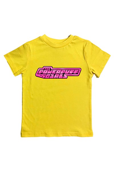 Power Full Girls Baskılı Pamuklu Penye Kumaş Yazlık Çocuk Tişört