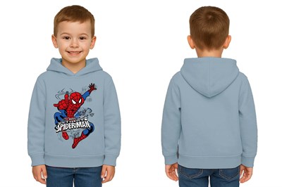 Spiderman baskılı örümcek adam kapüşonlu pamuklu kumaş çocuk sweatshirt