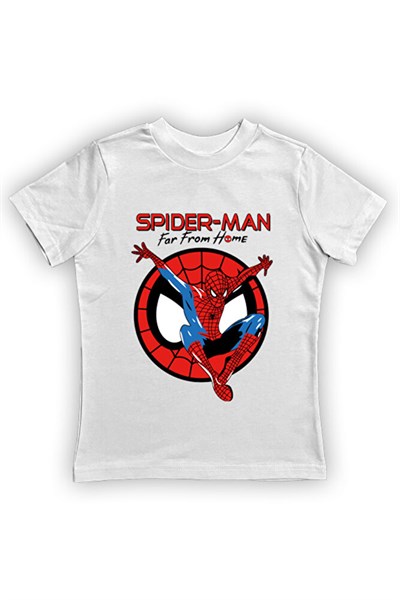 Spiderman baskılı örümcek adam pamuklu penye kumaş yazlık çocuk tişört