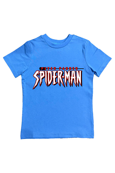 Spiderman baskılı örümcek adam pamuklu penye kumaş yazlık çocuk tişört