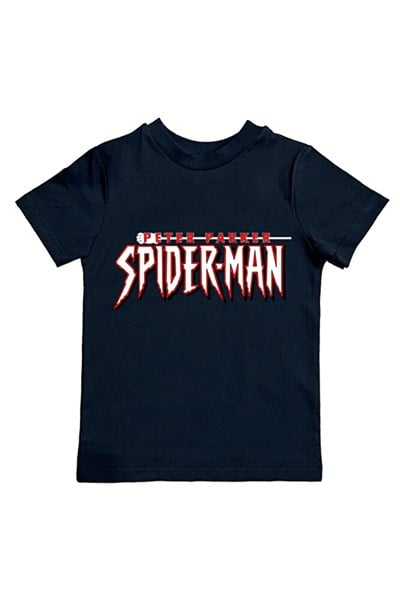 Spiderman baskılı örümcek adam pamuklu penye kumaş yazlık çocuk tişört