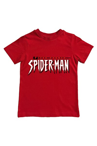Spiderman baskılı örümcek adam pamuklu penye kumaş yazlık çocuk tişört