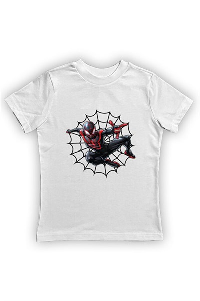 Spiderman baskılı örümcek adam pamuklu penye kumaş yazlık çocuk tişört