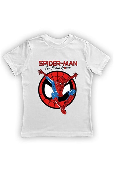 Spiderman baskılı örümcek adam pamuklu penye kumaş yazlık çocuk tişört