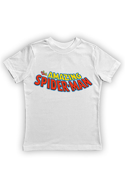 Spiderman baskılı örümcek adam pamuklu penye kumaş yazlık çocuk tişört