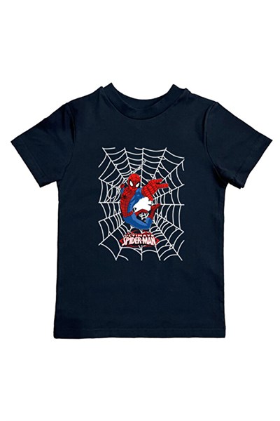 Spiderman baskılı örümcek adam pamuklu penye kumaş yazlık çocuk tişört