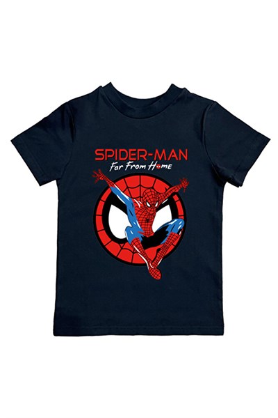 Spiderman baskılı örümcek adam pamuklu penye kumaş yazlık çocuk tişört