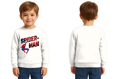 Spiderman baskılı örümcek adam pamuklu kumaş çocuk sweatshirt