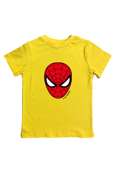 Spiderman baskılı örümcek adam pamuklu penye kumaş yazlık çocuk tişört