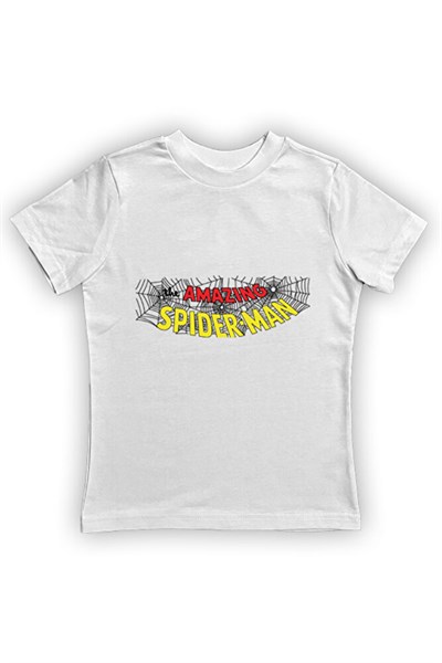 Spiderman baskılı örümcek adam pamuklu penye kumaş yazlık çocuk tişört
