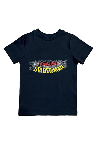 Spiderman baskılı örümcek adam pamuklu penye kumaş yazlık çocuk tişört
