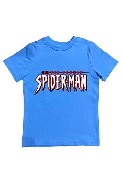 Spiderman baskılı örümcek adam pamuklu penye kumaş yazlık çocuk tişört