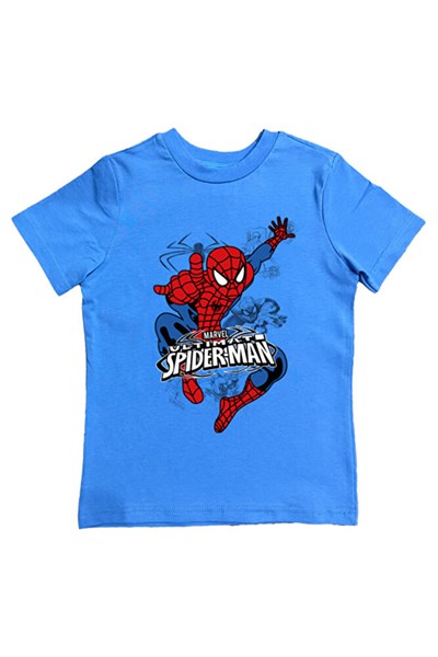 Spiderman baskılı örümcek adam pamuklu penye kumaş yazlık çocuk tişört