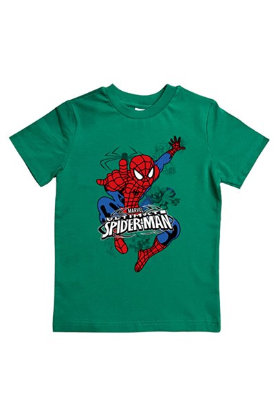 Spiderman baskılı örümcek adam pamuklu penye kumaş yazlık çocuk tişört