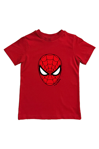 Spiderman baskılı örümcek adam pamuklu penye kumaş yazlık çocuk tişört