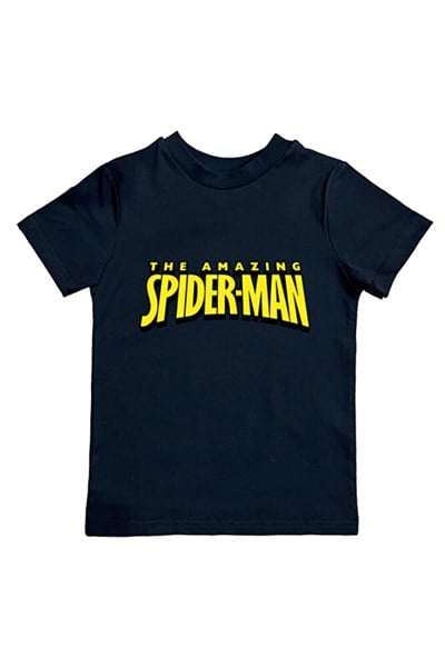 Spiderman baskılı örümcek adam pamuklu penye kumaş yazlık çocuk tişört