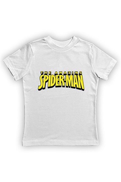 Spiderman baskılı örümcek adam pamuklu penye kumaş yazlık çocuk tişört