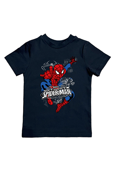 Spiderman baskılı örümcek adam pamuklu penye kumaş yazlık çocuk tişört