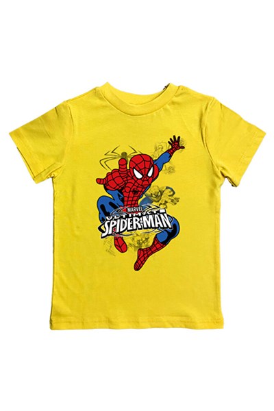 Spiderman baskılı örümcek adam pamuklu penye kumaş yazlık çocuk tişört