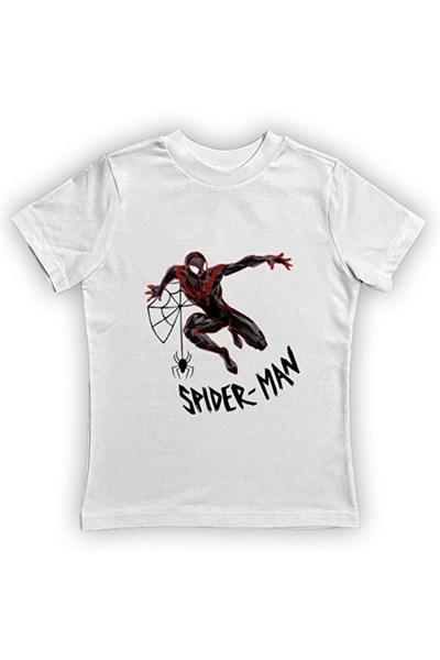 Spiderman baskılı örümcek adam pamuklu penye kumaş yazlık çocuk tişört