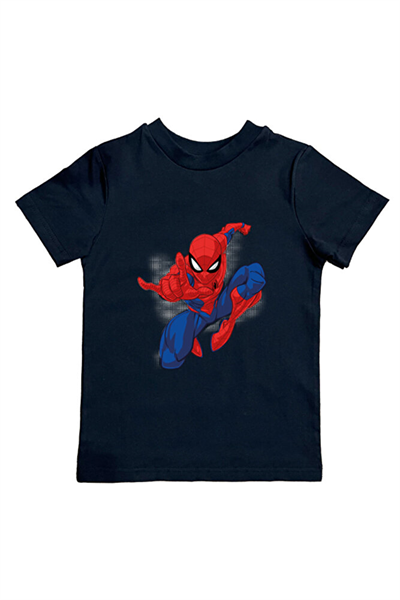 Spiderman baskılı örümcek adam pamuklu penye kumaş yazlık çocuk tişört