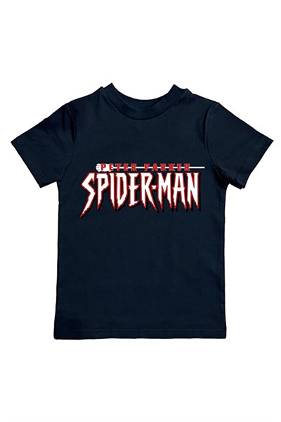 Spiderman baskılı örümcek adam pamuklu penye kumaş yazlık çocuk tişört