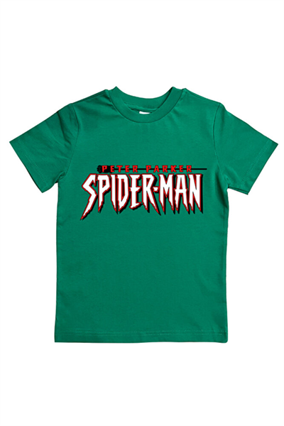Spiderman baskılı örümcek adam pamuklu penye kumaş yazlık çocuk tişört