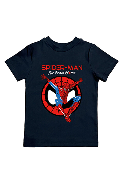 Spiderman baskılı örümcek adam pamuklu penye kumaş yazlık çocuk tişört