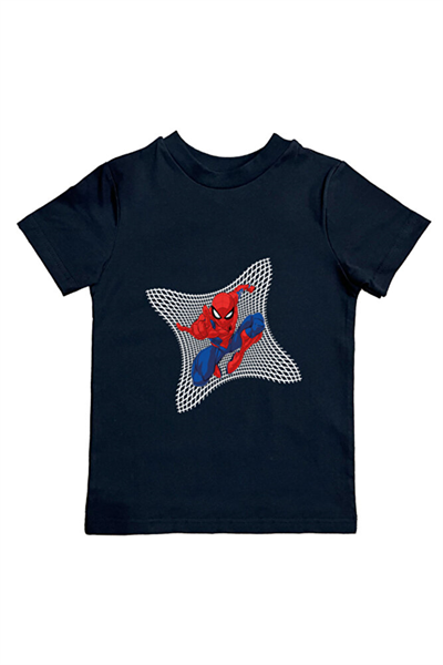 Spiderman baskılı örümcek adam pamuklu penye kumaş yazlık çocuk tişört