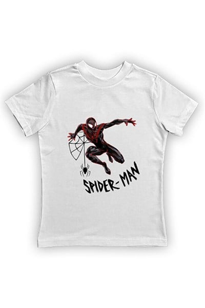Spiderman baskılı örümcek adam pamuklu penye kumaş yazlık çocuk tişört