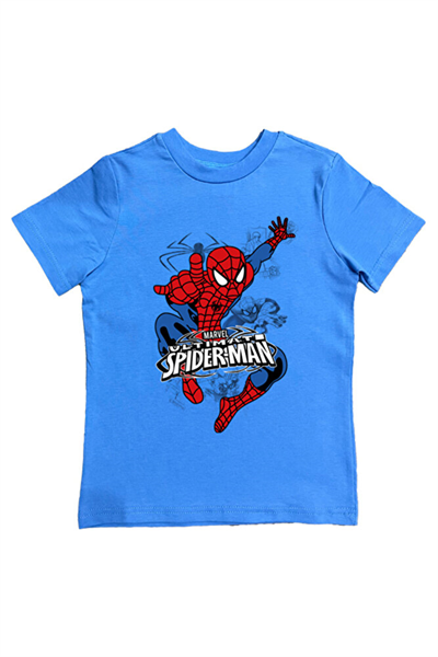Spiderman baskılı örümcek adam pamuklu penye kumaş yazlık çocuk tişört