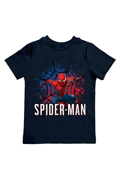 Spiderman baskılı örümcek adam pamuklu penye kumaş yazlık çocuk tişört