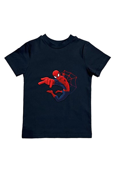 Spiderman baskılı örümcek adam pamuklu penye kumaş yazlık çocuk tişört