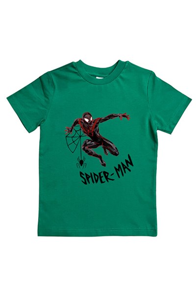 Spiderman baskılı örümcek adam pamuklu penye kumaş yazlık çocuk tişört