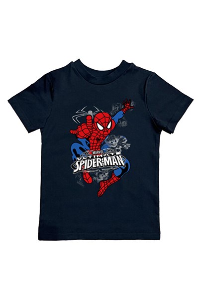 Spiderman baskılı örümcek adam pamuklu penye kumaş yazlık çocuk tişört