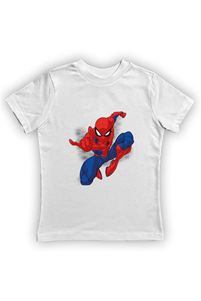 Spiderman baskılı örümcek adam pamuklu penye kumaş yazlık çocuk tişört