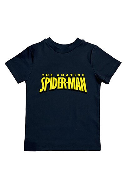 Spiderman baskılı örümcek adam pamuklu penye kumaş yazlık çocuk tişört