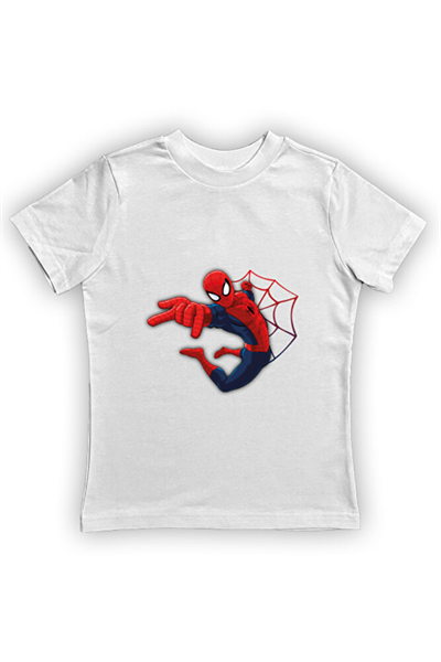 Spiderman baskılı örümcek adam pamuklu penye kumaş yazlık çocuk tişört