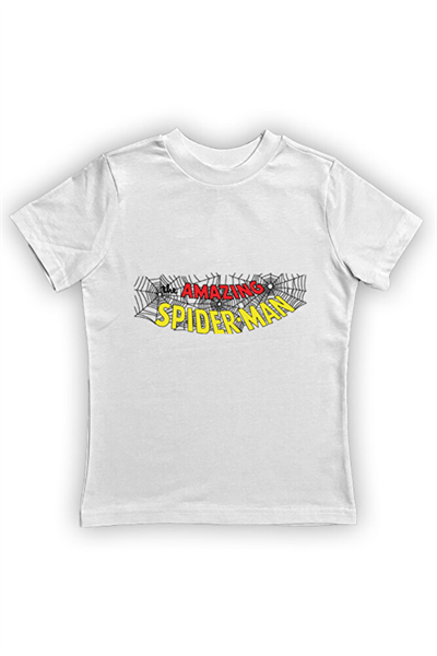 Spiderman baskılı örümcek adam pamuklu penye kumaş yazlık çocuk tişört