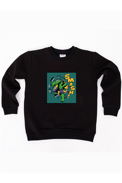 Spiderman baskılı pamuklu kumaş çocuk sweatshirt