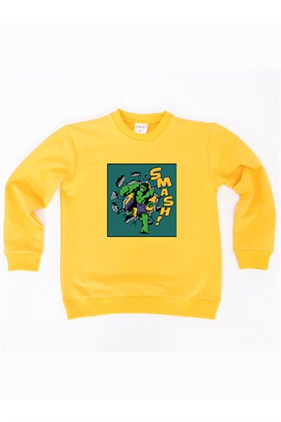 Spiderman baskılı pamuklu kumaş çocuk sweatshirt