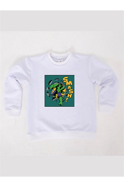 Spiderman baskılı pamuklu kumaş çocuk sweatshirt